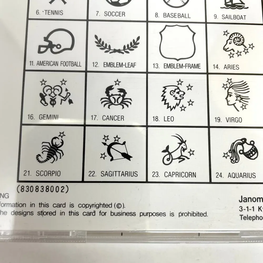 Janome 8000 Memory Card 2 Vintage Design Series Embroidery NEW-Opened